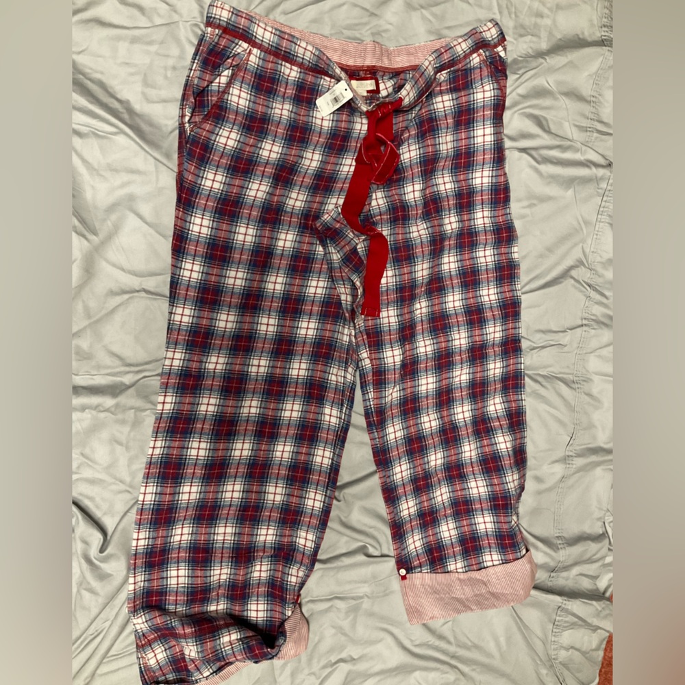 Plaid Lounge Pants with Red Accents